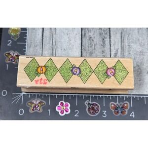 All Night Media Rose Filagree Border 840G Rubber Stamp Wood #P84